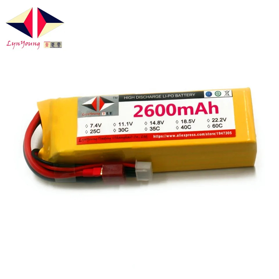 Аккумулятор 14 8 в 2600 мАч 25C 30C 35C 40C 60C 4S Lipo для радиоуправляемой лодки автомобиля