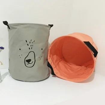 1pc Cartoon Lovely Clothes Storage Baskets Bag Foldable Home Dirty Clothes Barrel Bags Kids Toy