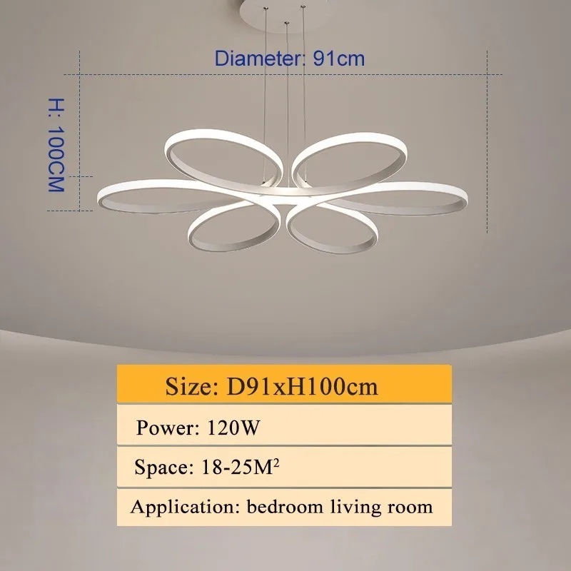 D91xH10CM 120W Современная светодиодная люстра, освещение для гостиной, спальни, столовой,кухни, люкс люстра, горячая продажаAC90v-260v 65 - Цвет корпуса: D91xH10CM 120W