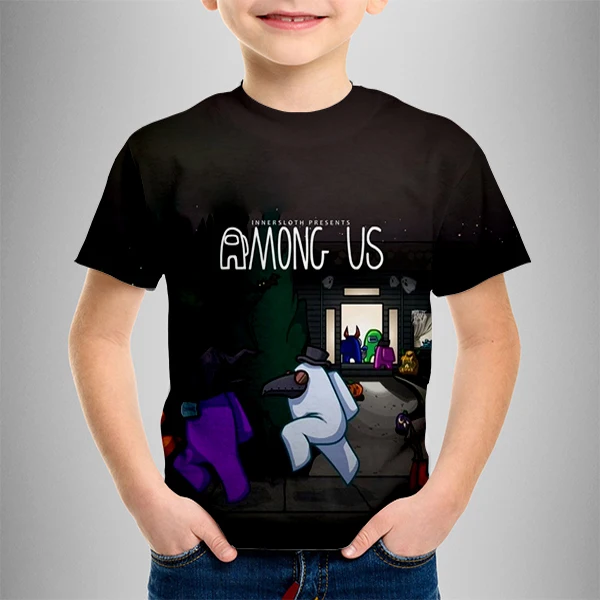 

3D Children's T Shirt Among Us Hot Game Pattern Short Sleeve Boys Cool Spring Summer Harajuku Tshirt Teens Streetwear Tops Tees