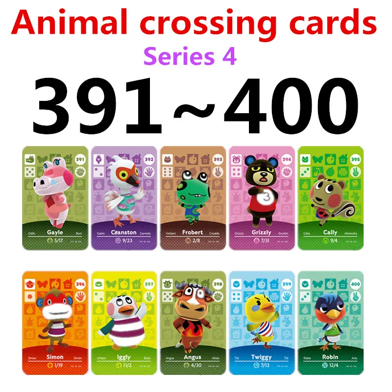 Nintendo Amiibo наклейки с переключателем для животных карта Nfc Animal Crossing Ntag215 Series 4(391 - 400) |
