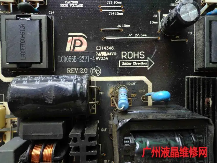 LCD056B-22P1-4 REV: 2,0 E314348 Одиночная 12V плата питания четырехламповая Высоковольтная плата