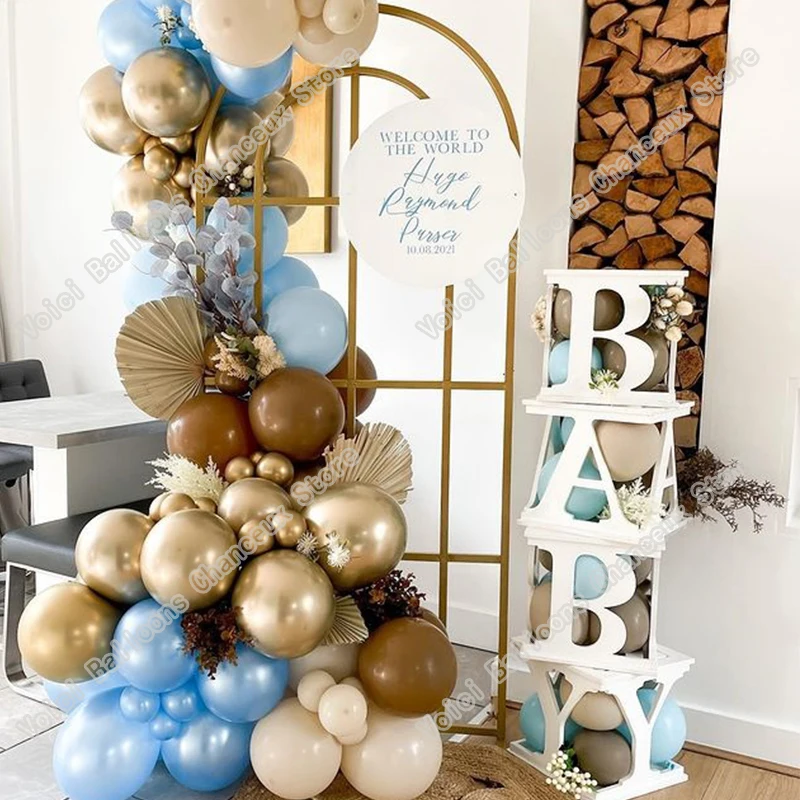 

93PCS Blue Birthday Balloon Baby Shower Globos Decor for Kids Foil Balloons DIY Balon Valentine's Day Wedding Anniversary Decor