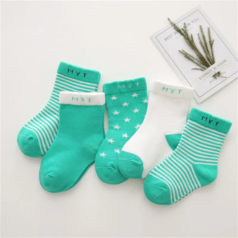 5 pair Simple geometry Safe Warm Comfort High Quality Cotton Soft Newborn Socks Kids Boy New Born Baby Girl Socks Miaoyoutong - Цвет: 2004-lv
