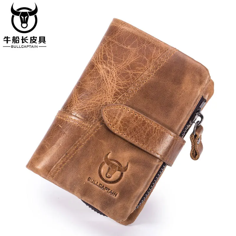 

BULL CAPTAIN Brand New Business Pocket Wallet Men Hasp Zipper Cardholder Card Case Coin Bag Multi-usage Men's Dollar Purse RFID