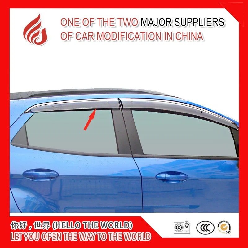

4 Piece Injection molding trim vent shade rain sun wind deflector window visor for Ecosport 2016 2017 2018