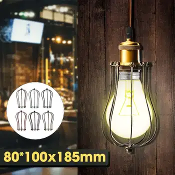 

Edison Retro Pendant Light Bulb Iron Guard Wire Cage Ceiling Hanging Light Fitting Cafe Lampshade Vintage DIY Lamp Base holder
