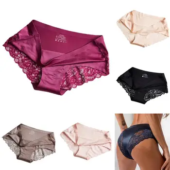 

Sexy Solid Lace Underwear Tanga High Quality Women Panties Seamless ropa interior femenina low-Rise Lingerie Thong Lenceria 2XL