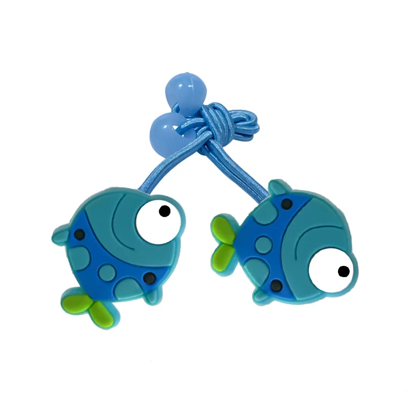 3029-14 1pair 1 пара/2 шт., эластичные резинки для волос с изображением животных, резинка для волос с подсолнухом, милые аксессуары для волос для девочек, веревки для волос, украшения, детский подарок - Цвет: 3029-14 1pair