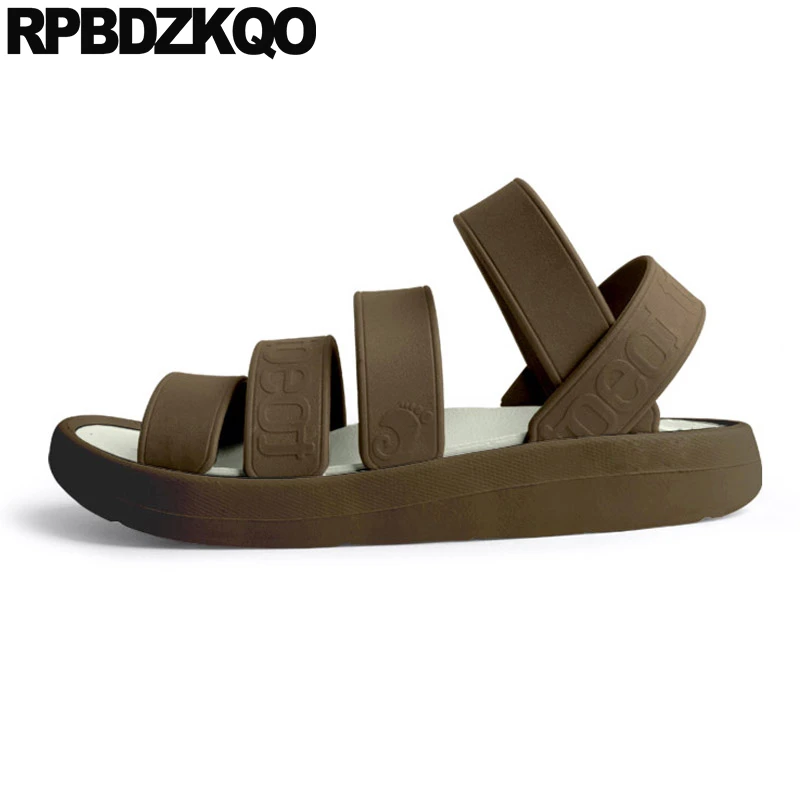 ネイティブブラウン メンズグラディエーターサンダル 防水スリッパ スライド式 ラバー ソフト 夏用 メンズサンダル Aliexpress