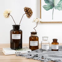 1pc Glass Vase Small Hydroponic Plant Glass Bottle Home Decoration Dried Flower Decoration Transparent Flower Vase 1