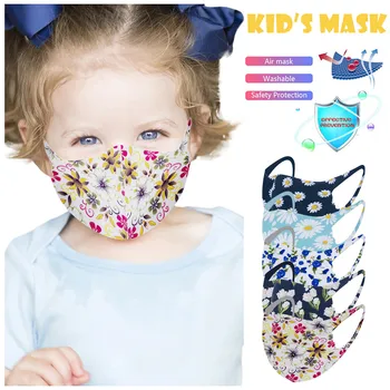 

5pcs Kid Washable Facemask Reusable Masque Flowers Anti-dust Outdoor Face Cover Masks Maseczki Ochronne Mascarilla Lavable Child