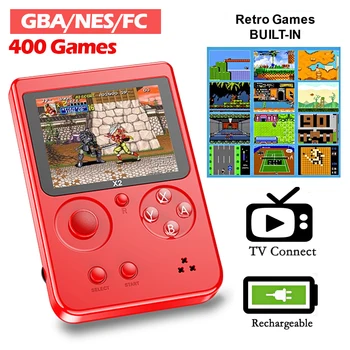 

X2 Portable Mini Retro Game Console Handheld Game Player 2.8 Inch 400 Games IN 1Pocket Game Console 8GB storage Card Game Player