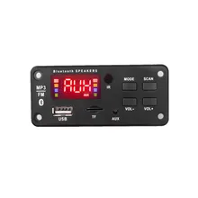 Цветной экран 12 в MP3 WMA беспроводной Bluetooth 5,0 декодер плата аудио модуль USB FM TF радио AUX вход без усилителя для автомобиля