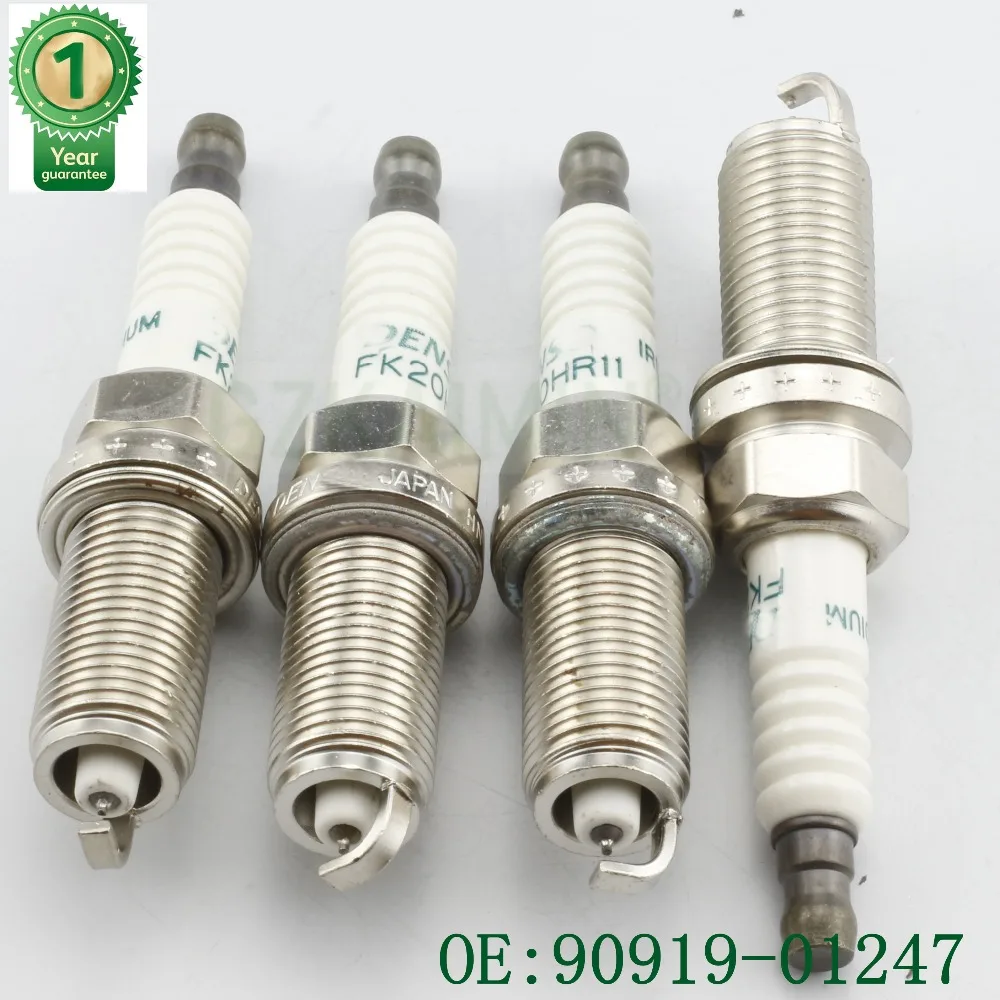 4x свечи зажигания автомобиля зажигания OEM FK20HR11 90919-01247 для Corolla Camry Highlander LEXUS