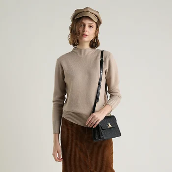 

cashmere sweater women half-neck sweater female loose head knit bottoming short thick pullover ladies