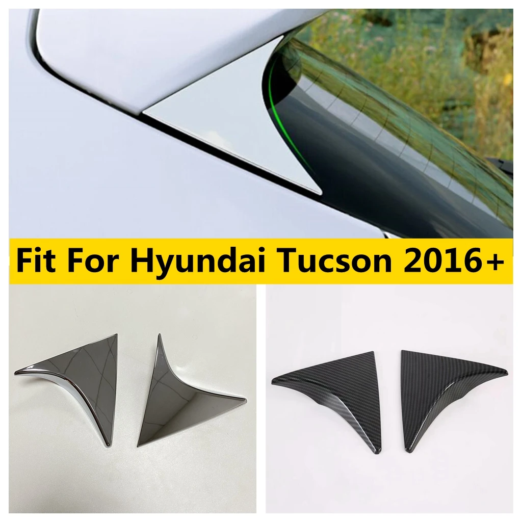 

Rear Trunk Tail Window Spoiler Triangle Decor Frame Cover Trim Chrome Car Accessories Fit For Hyundai Tucson 2016 - 2020