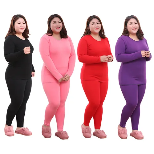 여성 보온 속옷, 겨울 벨벳 롱 존스 투피스 세트, 플러스 사이즈 5XL, 6XL 상의, 바지 정장, 보온 의류, 무료 배송 2