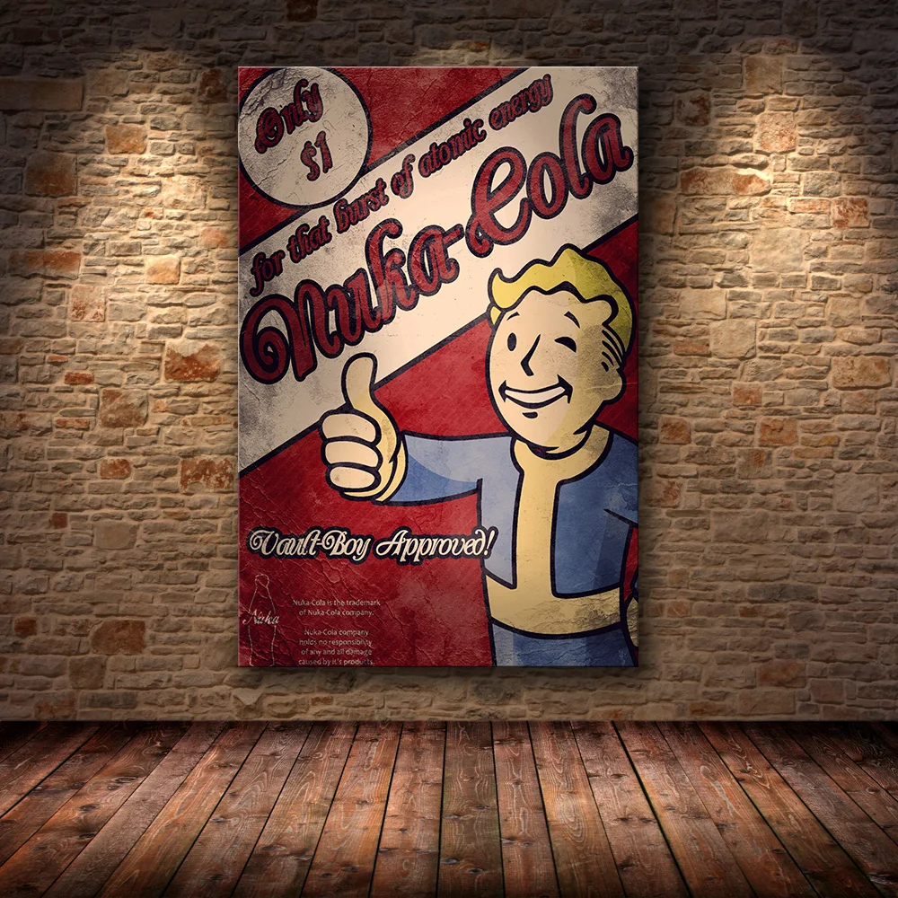 Fallout 3 4 Игра плакат стены искусства холст постер и Принт Холст декоративная картина для спальни рисунок ядро наклейки на стену - Цвет: 05