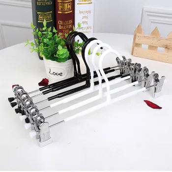 

Pants Hangers with Clips Metal Adjustable Clip Pant Hanger Metal Clothes Rack Space Saving for Pant Skirts Clothes Skirt Hangers