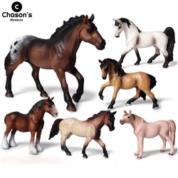 Miniature Horse Pony Cowboy Stud Farm Stable Horseman Action Figures Animal Model Appaloosa Hannover Clydesdale Quarter Horse