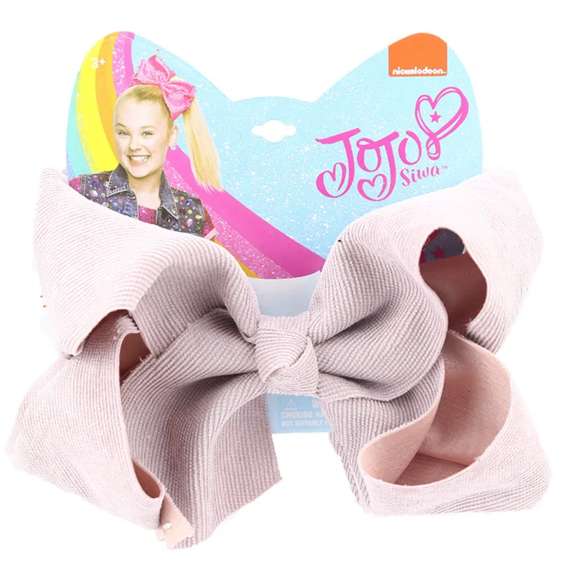 Новые 8 дюймов Jojo банты/Jojo Siwa большие банты для волос для девочек заколки для волос ручной работы Твердые бархатные заколки для волос вечерние Детские аксессуары для волос - Цвет: 8
