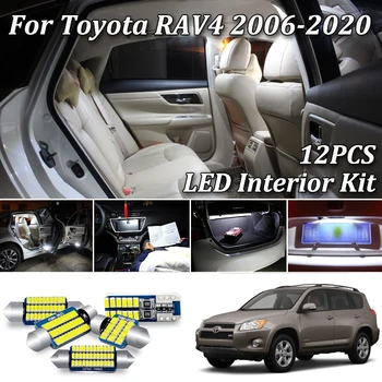 

12Pcs No Error White Canbus For Toyota RAV4 2006 - 2016 2017 2018 2019 2020 LED Interior Light + License Plate Lamp Kit