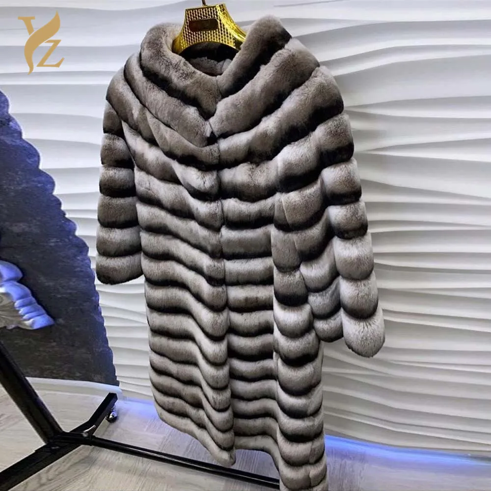 YZ. FURTURE из кролика шиншилла кролик рекс мех теплая зимняя высококачественная куртка из натуральной кожи Модная женская верхняя одежда