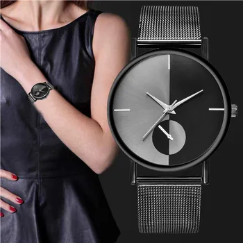 

Top Brand Luxury Women Watch Gold Simple Women's Mesh Belt Quartz Watch Ladies Wrist Watches relojes para mujer relojes dama