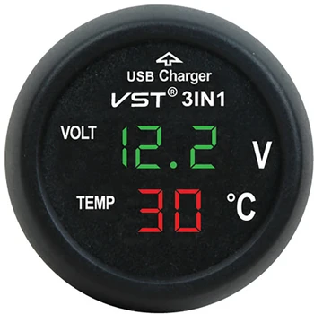 

Car Power Cigarette USB Charger Thermometer Voltmeter Digital Socket Lighter Reliable LED Ammeter Tester Battery Capacity