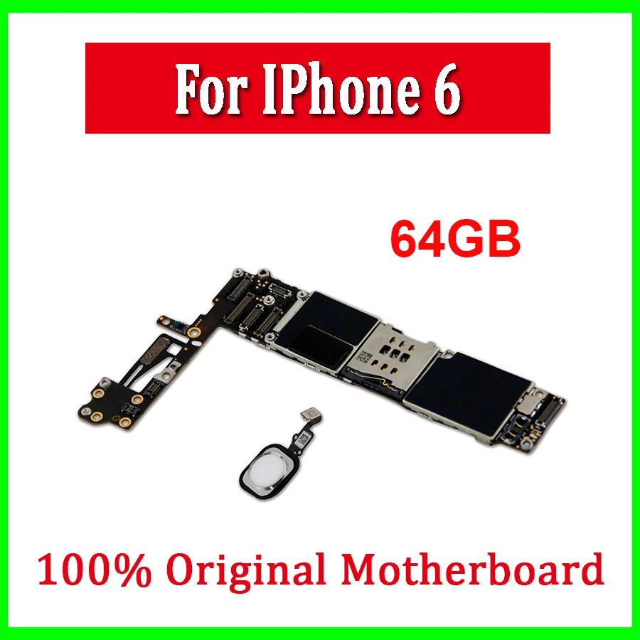 

For iPhone 6 Original Unlocked Motherboard With Touch ID 64GB For iPhone 6 4.7 inch Logic Board Good Working With Full Chips