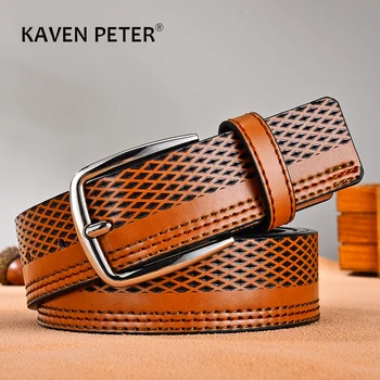 

Fashion Leather Belt Men's Jeans Belt Alloy Buckle Strap For Male Wide Luxury Waist Belts Cummerbund