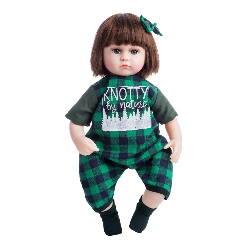 

High Quality Reborn Baby Doll Kids Accompany Figure Toy For Girls Silicone Lifelike Stuffed Bebe Doll 42cm