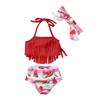 

Swimsuit girls Summer Baby Girl Swimwear Cute Toddler Kid Baby Girls Tassel Bikini Set Fruit Swimwear Swimsuit Bathing Suit SS