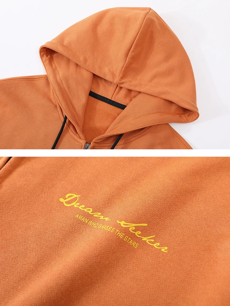 Pioneer Camp осенние оранжевые толстовки мужские повседневные молнии Homme Youth Black толстовка с капюшоном AWY908168