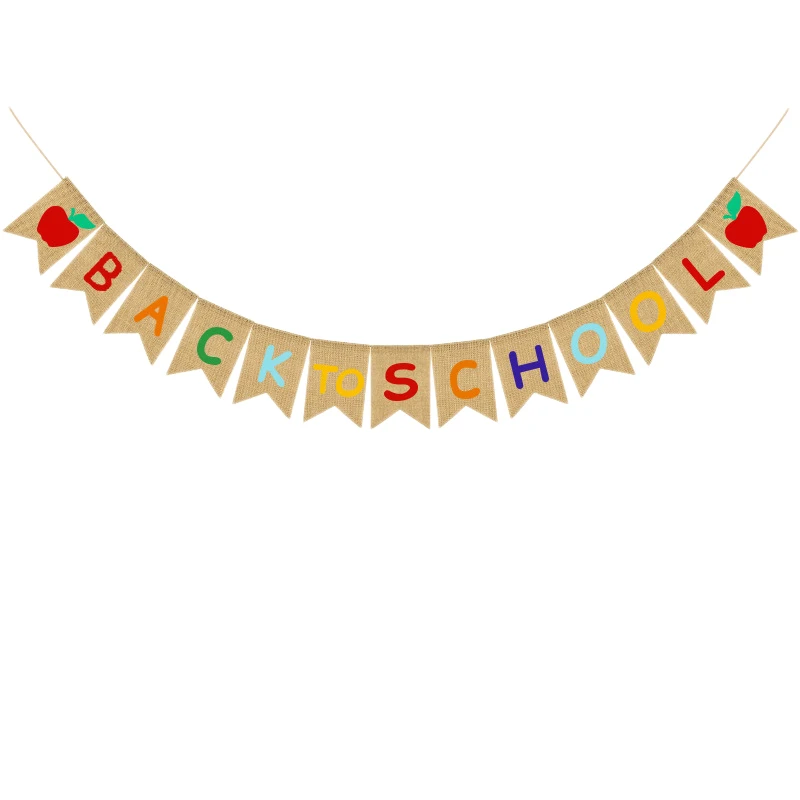 

Burlap Welcome Banne Bunting Sign Back To School Banner for Classroom Teacher Gifts Decorations (Back To School Banner)