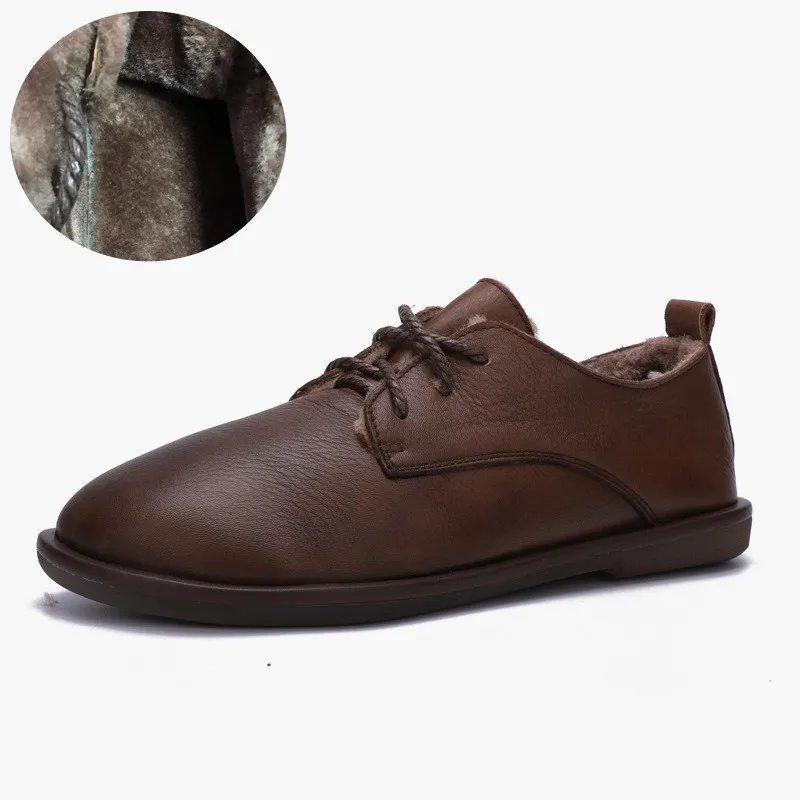 New British Women Flats Round Toe Genuine Leather Oxford Shoes For Woman Casual Loafer Lace Up Handmade Oxford Female Shoes Flat (18)