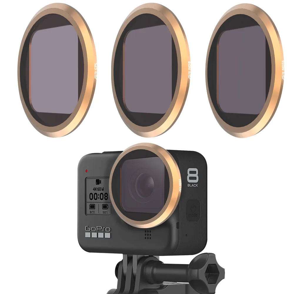 CPL ND8 ND16 Аксессуары для спортивных действий для Gopro Hero 8, черный фильтр для объектива Hero8, фильтры для тела, поляризатор CPL+ ND8+ ND16, набор, защита объектива - Цвет: CPL ND8 ND16