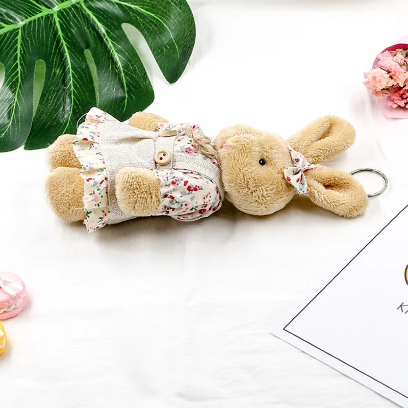 Милый плюшевый мех помпон Лен плюшевый кролик кукла-брелок для ключей женский медведь брелок с игрушкой женская сумка автомобильный держатель свадебный подарок для пары
