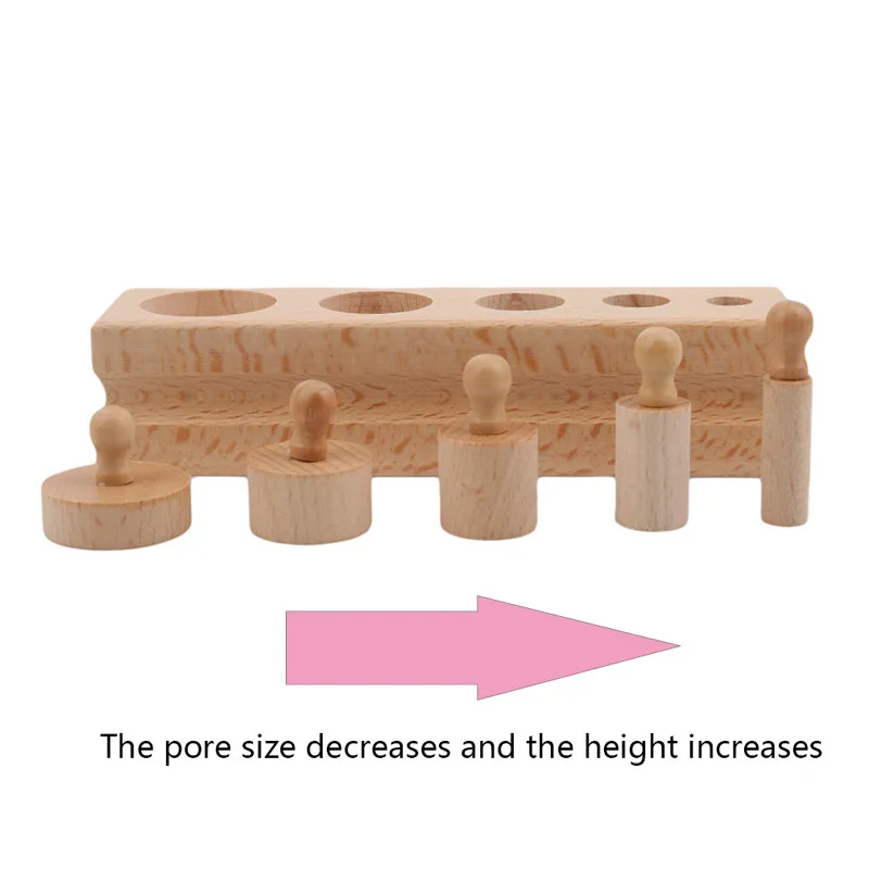 Деревянные игрушки, головоломка Монтессори, обучающая цилиндрическая розетка, игрушка для развития детей, тренировка, головоломка, математика, головоломка для детей