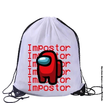 

Game Among Us Drawstring Boys Girls Cartoon School Bag Children Printing School Backpacks Gifts for Birthday Party Bags 2pcs