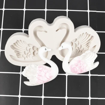 

Couple Swan Mold Fondant Cake Decoration Silicone Mould Soap Molds Chocolate Cookie Pastry Baking Tool Kitchen Accessories