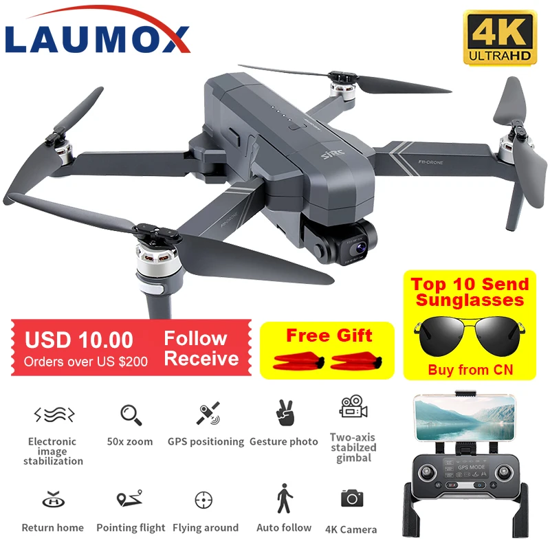 SJRC F11-Dron 4K PRO con GPS, 5G, WiFi, cardán de 2 ejes con cámara HD, FPV profesional RC, Quadcopter plegable sin escobillas SG906 PRO 2