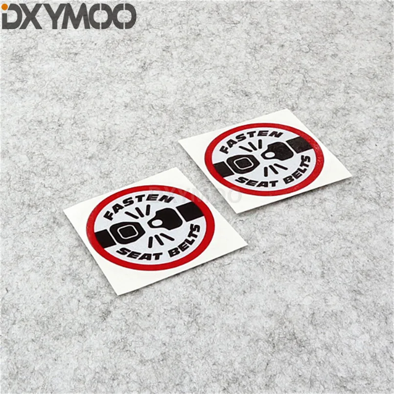 

2x Fasten Seat Belts Car Styling Vinyl Decal Warning Auto Window Motorcycle Bike Stickers Graphical 5x5cm
