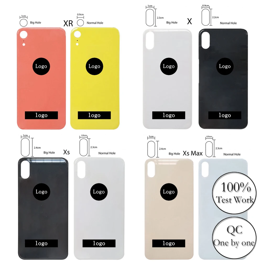 

Small Hole Big Hole Original Back Glass Housing Battery Cover Rear Shell Door Chassis For Apple Iphone 8 8p X XR 11 ProMax