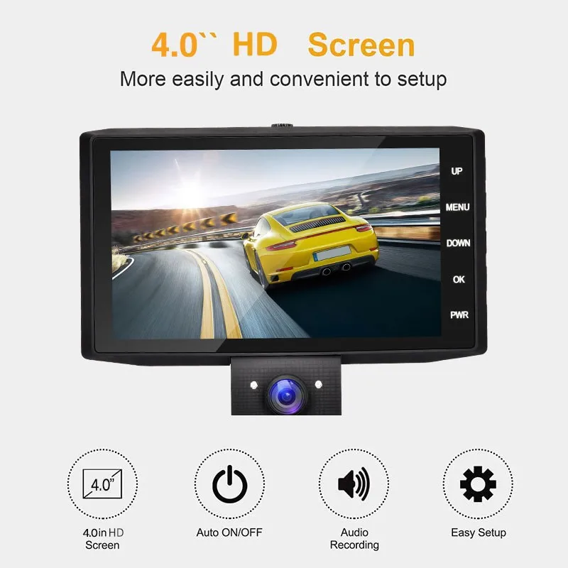 " ips экран Автомобильный видеорегистратор HD 1080P двойной объектив Авто видео регистратор 2 камеры s 170 широкоугольный видеорегистратор с камерой заднего вида