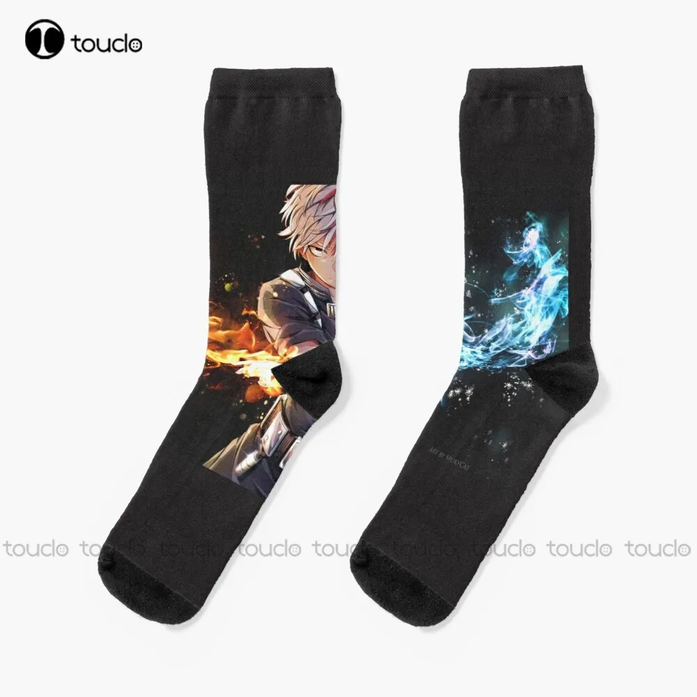 

Todoroki BNHA Socks purple socks Personalized Custom Unisex Adult Teen youth Socks Halloween Christmas Fashion new gift