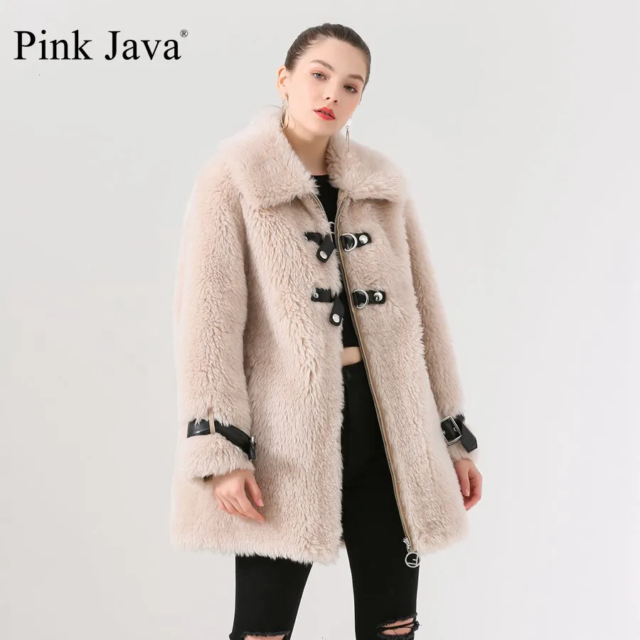 beige Короткая шуба из натурального Лисьего меха QC19009 Новое поступление, горячая Распродажа, женская зимняя шуба из натурального меха, шуба из натуральной овечьей шерсти - Цвет: beige