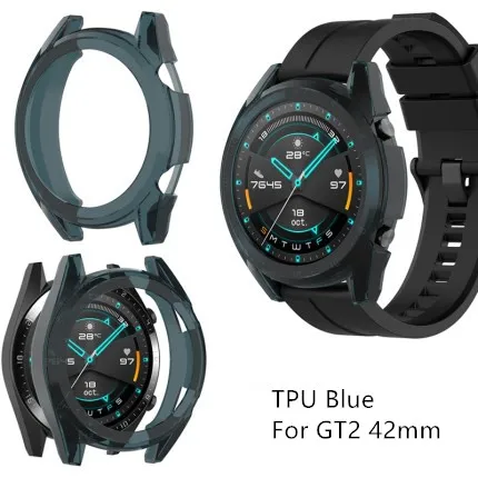 Чехол для huawei Watch GT Active Classic Sport GT2, Смарт-часы, чехол из поликарбоната и ТПУ, защитная пленка GT 2, SIKAI, спортивные аксессуары - Цвет: GT2 TPU 42mm