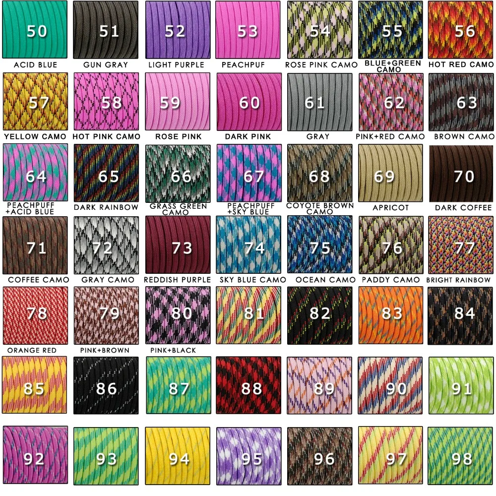 YOUGLE-550-Paracord-Parachute-Cord-Lanyard-Tent-Rope-Guyline-Mil-Spec-Type-III-7-Strand-50FT (1)